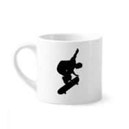 Dıythinker 170 ml Beyaz Spor Atlama Kaykay Oyuncusu Mini Kahve Seramik Kupa