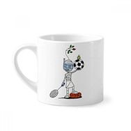 Dıythinker 170 ml Beyaz Spor Mumya Horus Futbol Topları Mini Kahve Seramik Kupa