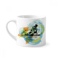 Dıythinker 170 ml Beyaz Sporcular Kayak Sporları Serbest Stil Suluboya Mini Kahve Seramik Kupa