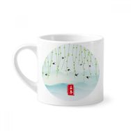 Dıythinker 170 ml Beyaz Spring Begins Twenty Four Solar Term Mini Kahve Seramik Kupa