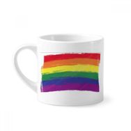 Dıythinker 170 ml Beyaz Stipppling Rainbow Gay LGBT Mini Kahve Seramik Kupa