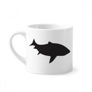 Dıythinker 170 ml Beyaz Streamline Shark Fierce Fish Mini Kahve Seramik Kupa