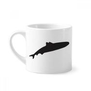 Dıythinker 170 ml Beyaz Streamline Shark Fierce Fish Silhouette Mini Kahve Seramik Kupa