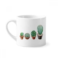 Dıythinker 170 ml Beyaz Succulents Kaktüs Saksısı Bitki İllüstrasyonu Mini Kahve Seramik Kupa