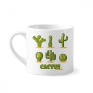 Dıythinker 170 ml Beyaz Succulents Saksı Bitki Kaktüs Desenli Mini Kahve Seramik Kupa