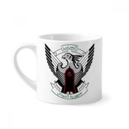 Dıythinker 170 ml Beyaz Sudan Afrika Ulusal Amblem Mini Kahve Seramik Kupa