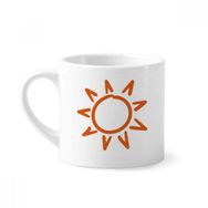 Dıythinker 170 ml Beyaz Sunshine Sun El Boyama Turuncu Mini Kahve Seramik Kupa