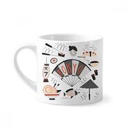 Dıythinker 170 ml Beyaz Sushi Geyşa Japonya Tokyo Japon Mini Kahve Seramik Kupa