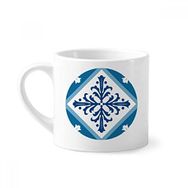 Dıythinker 170 ml Beyaz Talavera Dekoratif Çiçek Ilustration Mini Kahve Seramik Kupa