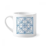Dıythinker 170 ml Beyaz Talavera Stil Mavi Dekoratif Desenli Mini Kahve Seramik Kupa