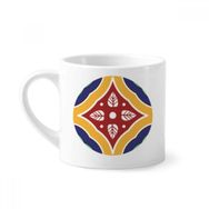 Dıythinker 170 ml Beyaz Talavera Tarzı Dekoratif Desen Mini Kahve Seramik Kupa