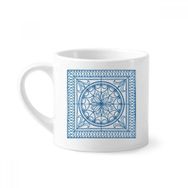 Dıythinker 170 ml Beyaz Talavera Tarzı Dekoratif Mavi Desenli Mini Kahve Seramik Kupa