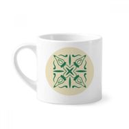 Dıythinker 170 ml Beyaz Talavera Tarzı Dekoratif Yeşil Desenli Mini Kahve Seramik Kupa