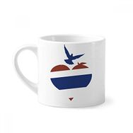 Dıythinker 170 ml Beyaz Tayland I Love Thailand Kalp Martı Mini Kahve Seramik Kupa