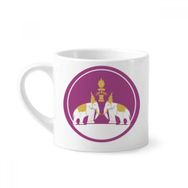 Dıythinker 170 ml Beyaz Tayland Made in Thailand Two Elephant Shield Mini Kahve Seramik Kupa