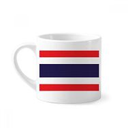 Dıythinker 170 ml Beyaz Tayland Ulusal Bayrağı Asya Ülke Mini Kahve Seramik Kupa