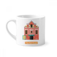 Dıythinker 170 ml Beyaz Tayvan Attractions Kırmızı Ev Mini Kahve Seramik Kupa