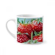 Dıythinker 170 ml Beyaz Taze Çilek Resim Doğa Fotoğraf Mini Kahve Seramik Kupa