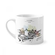 Dıythinker 170 ml Beyaz Temple Natural Scene Li jiang Çin Mini Kahve Seramik Kupa