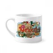 Dıythinker 170 ml Beyaz Teotihuacan Sintagma Meksika Grafiti Mini Kahve Seramik Kupa