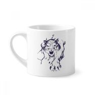 Dıythinker 170 ml Beyaz Tiger King Hayvan Vahşi Mini Kahve Seramik Kupa