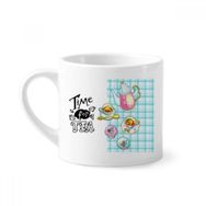 Dıythinker 170 ml Beyaz Time for tea Cupcake Çaydanlığı Fransa Mini Kahve Seramik Kupa