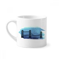 Dıythinker 170 ml Beyaz Tower Bridge Londra İngiltere İngiltere Mini Kahve Seramik Kupa