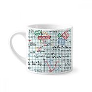 Dıythinker 170 ml Beyaz Trigonometrik İşlev Matematiksel Formüller Mini Kahve Seramik Kupa