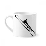 Dıythinker 170 ml Beyaz Trombon Klasik Müzik Enstrüman Desenli Mini Kahve Seramik Kupa