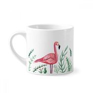 Dıythinker 170 ml Beyaz Tropik Flamingo Hayvan Bitkileri Mini Kahve Seramik Kupa