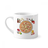Dıythinker 170 ml Çeşitli Pizza İtalya Domates Yiyecekleri Mini Beyaz Çömlek Seramik Saplı Kupa