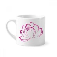 Dıythinker 170 ml Çiçek Bitki Lotus Çiçek Desenli Mini Beyaz Çömlek Seramik Saplı Kupa