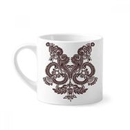 Dıythinker 170 ml Çiçek Bitkileri Simetri Sanat Tahıl Silüeti Mini Beyaz Çömlek Seramik Saplı Kupa