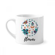 Dıythinker 170 ml Çiçek Piksel Bitki Boyası Mini Beyaz Çömlekçilik Seramik Saplı Kupa