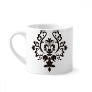 Dıythinker 170 ml Çiçek Siyah Paralel Barok Sanat Desenli Mini Beyaz Çömlek Seramik Saplı Kupa