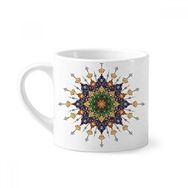Dıythinker 170 ml Çiçek Yaprağı Çerçeve Paralel Tekrarlı Desen Mini Beyaz Çömlek Seramik Saplı Kupa