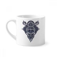 Dıythinker 170 ml Çin Ejderhası İnsanlar Kafa Sanatı Desenli Mini Beyaz Çömlekçilik Seramik Saplı Kupa