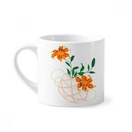 Dıythinker 170 ml Çin Geleneksel Kültür Sanat Desenli Mini Beyaz Çömlekçilik Seramik Saplı Kupa