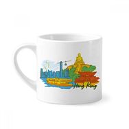 Dıythinker 170 ml Çin Hong Kong Victoria Suluboya Mini Beyaz Çömlekçilik Seramik Saplı Kupa