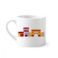 Dıythinker 170 ml Çin Mimarisi Çin Desenli Mini Beyaz Çömlekçilik Seramik Saplı Kupa