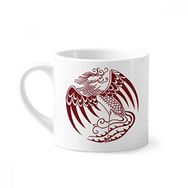 Dıythinker 170 ml Çin Phoenix Hayvan Portre Mini Beyaz Çömlekçilik Seramik Saplı Kupa