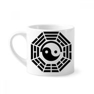 Dıythinker 170 ml Çin Taichi Sekiz Diyagram Mini Beyaz Çömlek Seramik Saplı Kupa