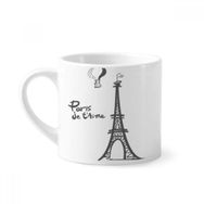 Dıythinker 170 ml Çizgi Çizim Eyfel Kulesi Silüeti Paris Mini Beyaz Çömlek Seramik Saplı Kupa
