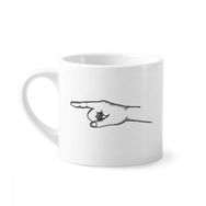 Dıythinker 170 ml Çizgi Çizimi Sol Jest Desenli Mini Beyaz Çömlekçilik Seramik Saplı Kupa