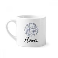 Dıythinker 170 ml Çizgi Çizimi Soyut Bitkiler Sanat Mini Beyaz Çömlekçilik Seramik Saplı Kupa