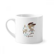 Dıythinker 170 ml Çizgi Film Ayı Hayvan Pembe Mini Beyaz Çömlekçilik Seramik Saplı Kupa