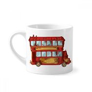 Dıythinker 170 ml Çizgi Film Doubledecker Britanya Ülke Mini Beyaz Çömlekçilik Seramik Saplı Kupa