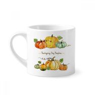 Dıythinker 170 ml Çizgi Film Pumkin Şükran Günü Desenli Mini Beyaz Çömlek Seramik Saplı Kupa