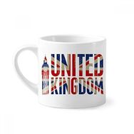 Dıythinker 170 ml İngiltere Bayrağı Big Ben Union Jack Mini Beyaz Çömlekçilik Seramik Saplı Kupa