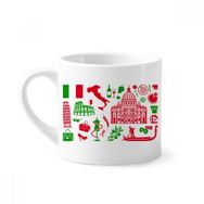 Dıythinker 170 ml İtalya Bayrağı Roma Tiyatrosu Mini Beyaz Çömlekçilik Seramik Saplı Kupa